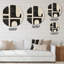 Compositions minimalistes et abstraites dans des tons naturels - art mural moderne en métal rond-1443909266