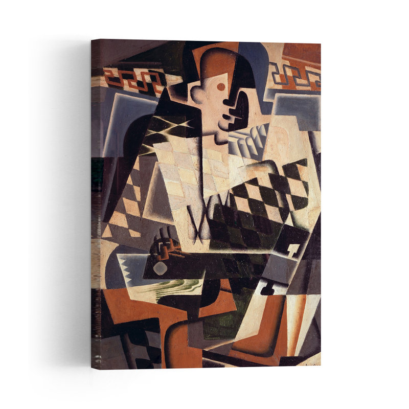 Arlequin à la guitare, 1917 - Estampe d'art mural abstraite contemporaine, 18" H x 12" W