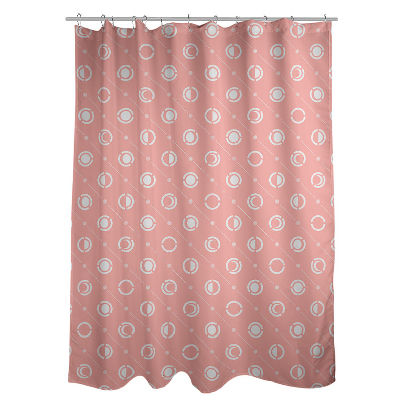 Rideau de douche à phases simples classic moon Noira Gothard, Rouge / Blanc