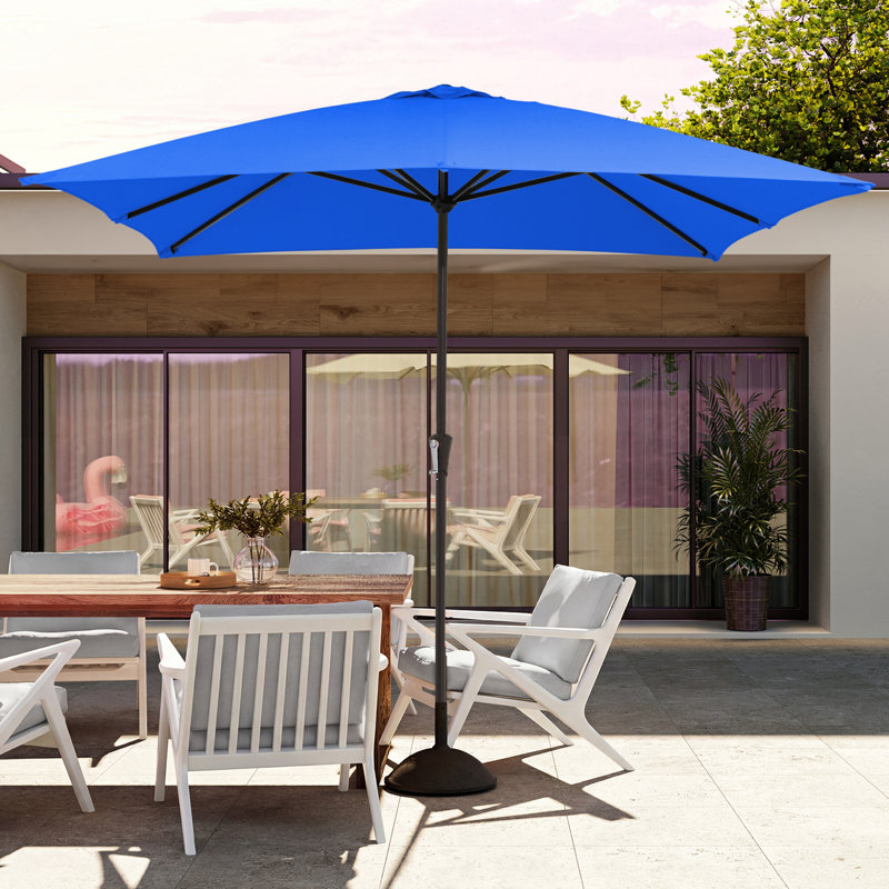 Parasol de marché rectangulaire 120 po x 96 po Berlena, Bleu