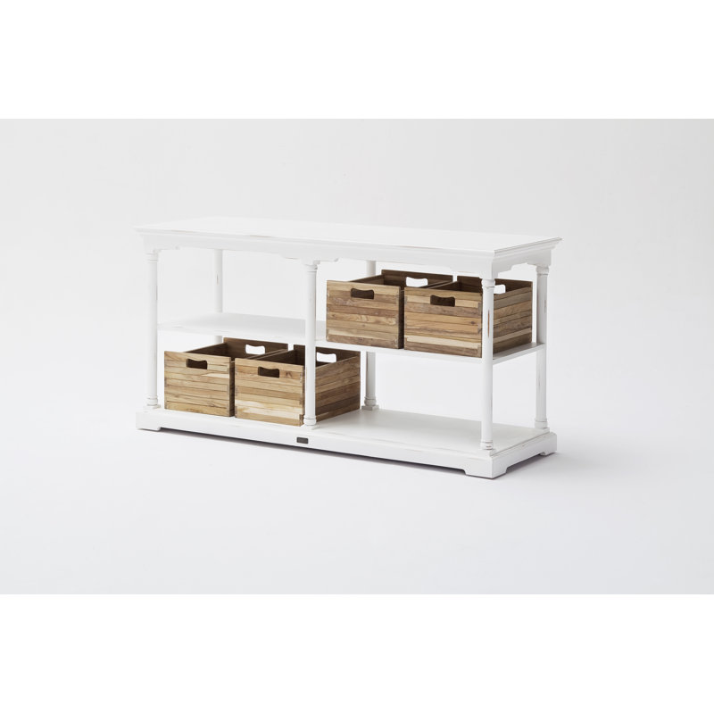 Console en bois massif 63 po Makan