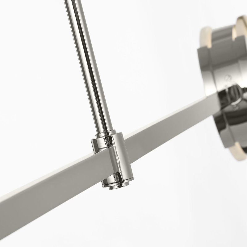 Kelly Wearstler Melange 63" Linear Pendant with Alabaster, Polished Nickel