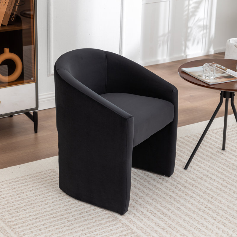 Halley Velvet Upholstered Dining Chair, Noir