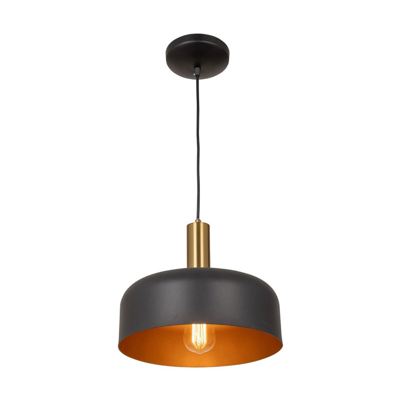 Ratcliff - 1-Light Pendant - Black/Brushed Brass