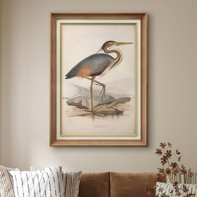 Rustic Crane Heron Bird - Single Picture Frame Painting on Canvas
