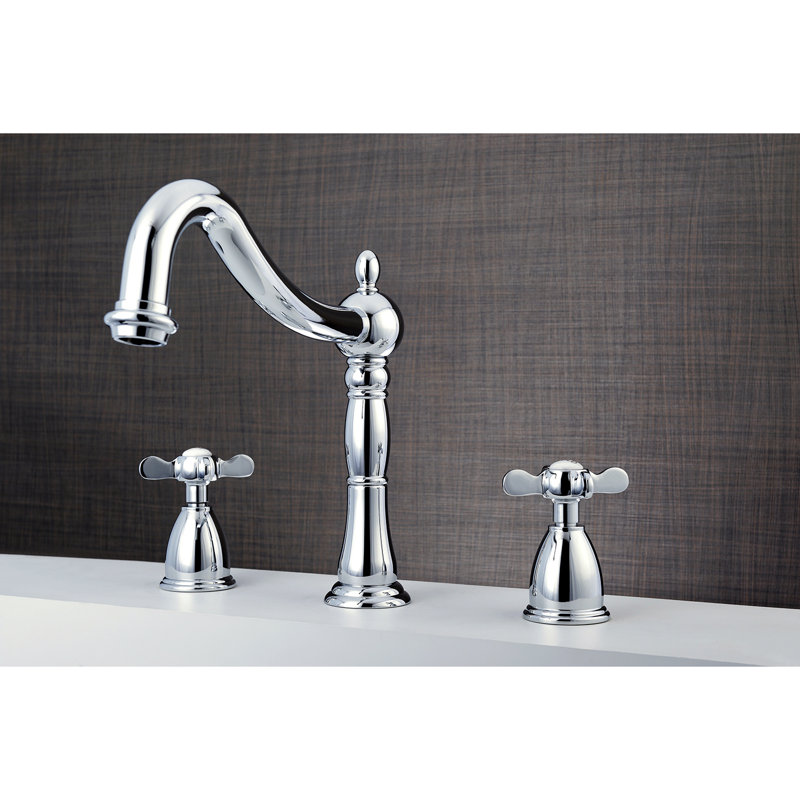 Kingston Brass Essex Two-Handle 3-Hole Deck Mount Roman Tub Faucet, Polished Chrome