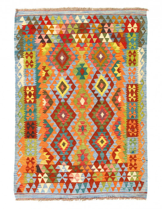 Tapis rouge à tissage plat unique 4 pi x 6 pi Nathin