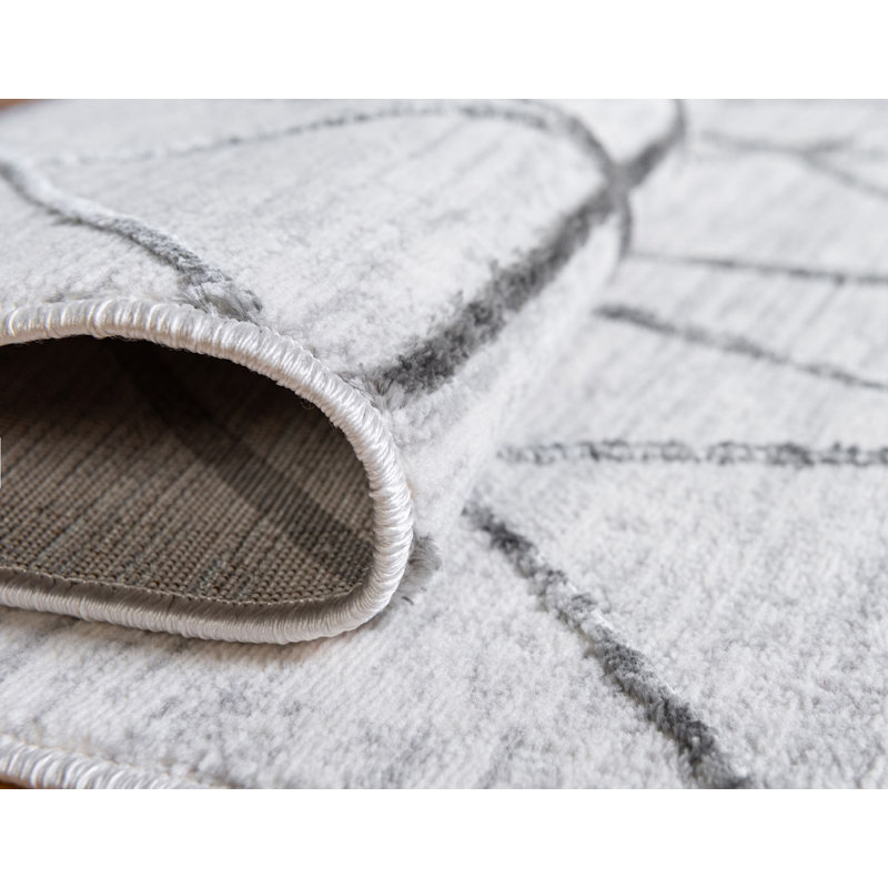 Tapis contemporain Clidy couleur plomb, Tapis de couloir 3 pi x 10 pi