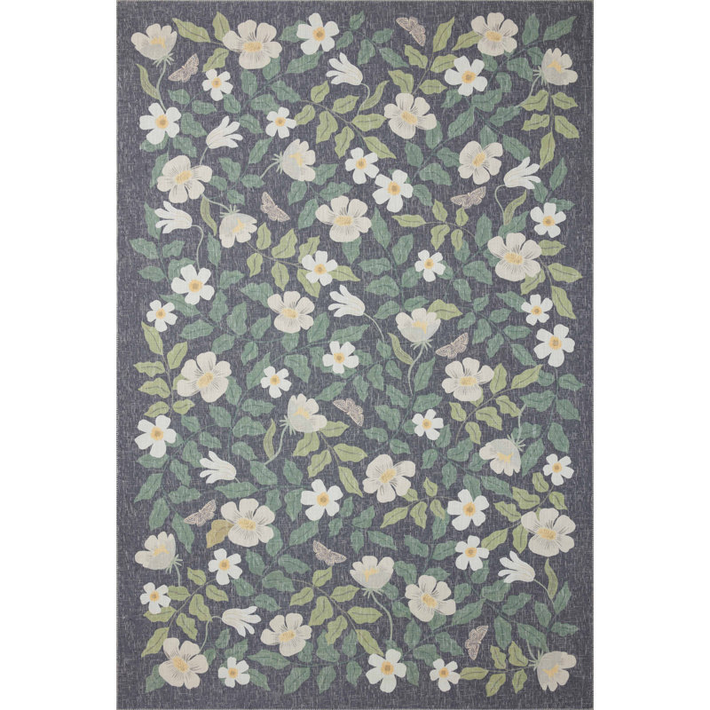 Rifle Paper Co. x Loloi Cotswolds COT-02 Primrose Charcoal Rug, Rectangle 3'6" x 5'6"