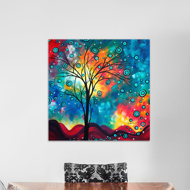 «Greeting the Dawn» par Megan Duncanson, H 37 po x l 37 po x P 0,75 po, Toile tendue, Pas de tapis