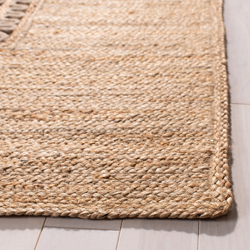 Tapis de couleur unie en jute tissé à la main Vance, Rectangulaire 3 pi x 5 pi