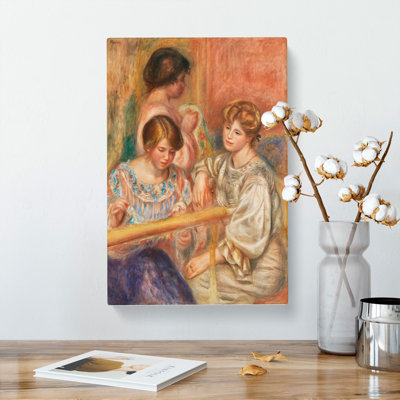 Embroiderers by Pierre-Auguste Renoir - Wrapped Canvas