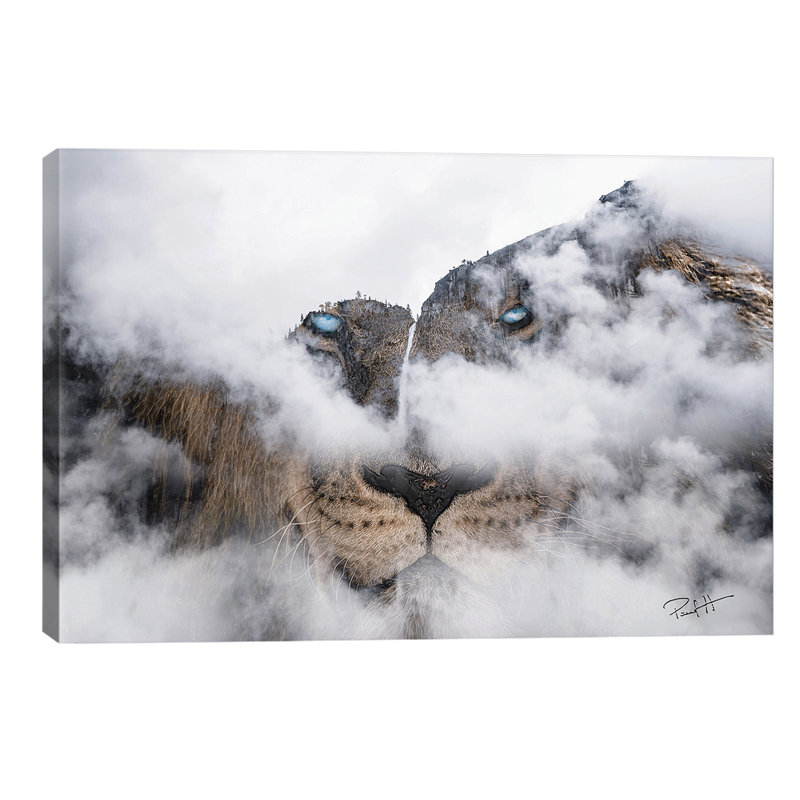 African Lion - Wrapped Canvas Print, 66.04 cm H x 45.72 cm W x 3.175 cm D