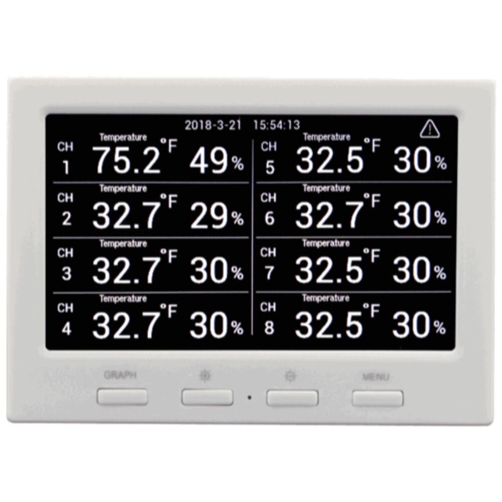 Ambient Weather WS-14-C 8-Channel Thermometer with Daily Min/Max Display,  Console Only
