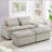 Loveseat Sofa 70.9 Free-Combined Sectional Convertible Sofa Bed With Storage, Movable Ottomans, USB Ports, And Cup Holders For Living Room-470729386