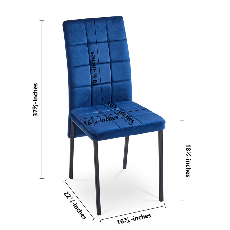 Chaise d'appoint capitonnée en velours bleu foncé