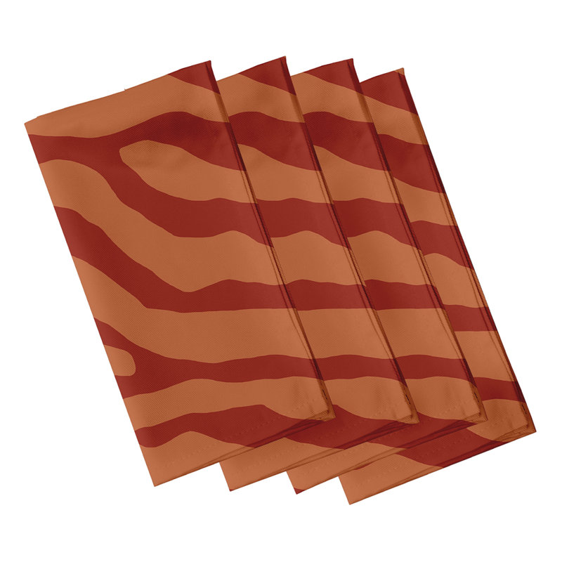 Kyung Polyester Abstract Square Napkin, Orange