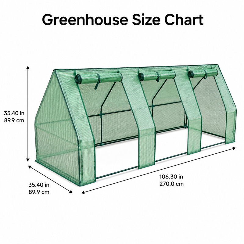 Greenhouse, 35.40" H x 106.30" W x 35.40" D