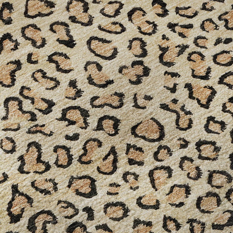 Premium Machine Washable Alvey AMF1230 Animal Skin Rug, Round 8'