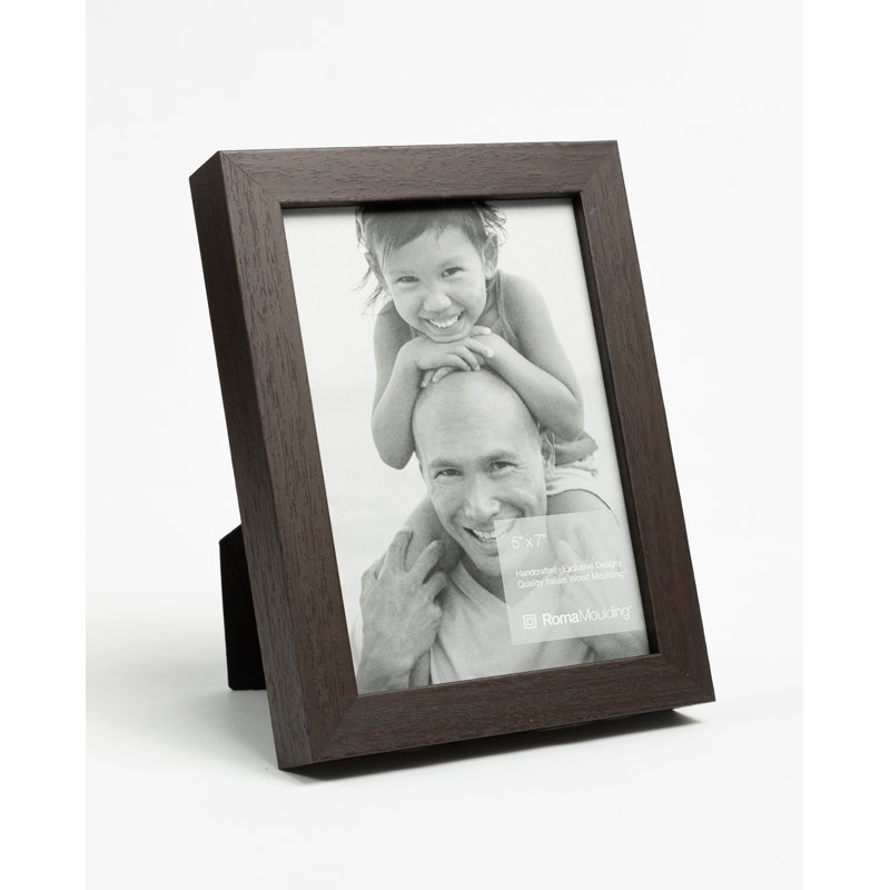 Cadre pour photo simple en bois embossé, 5" x 7", Noyer foncé