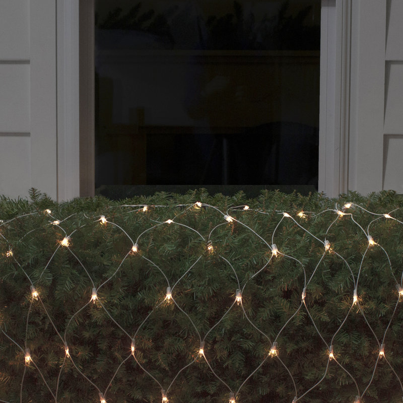 Filet transparent transparent style lumières de Noël fil blanc, H 0,25 po x l 24 po x P 96 po