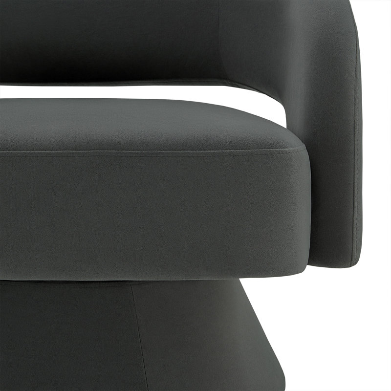 Fauteuil d'appoint pivotant Bhupendra, Velours gris foncé