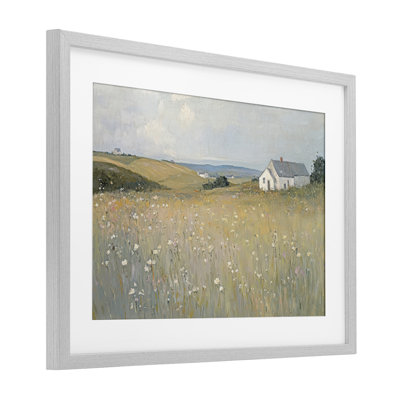 «Homes in the Hills», impression sous verre encadrée, design par Petal Prints Design