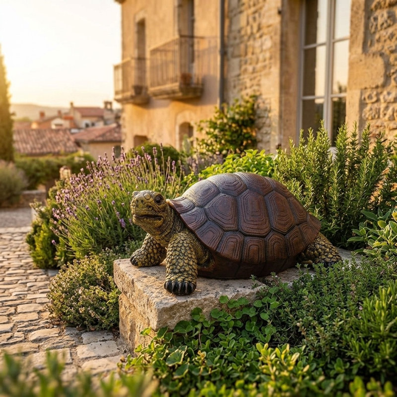 Large Resin Tortoise Sculpture - Lifelike Garden & Patio Decor