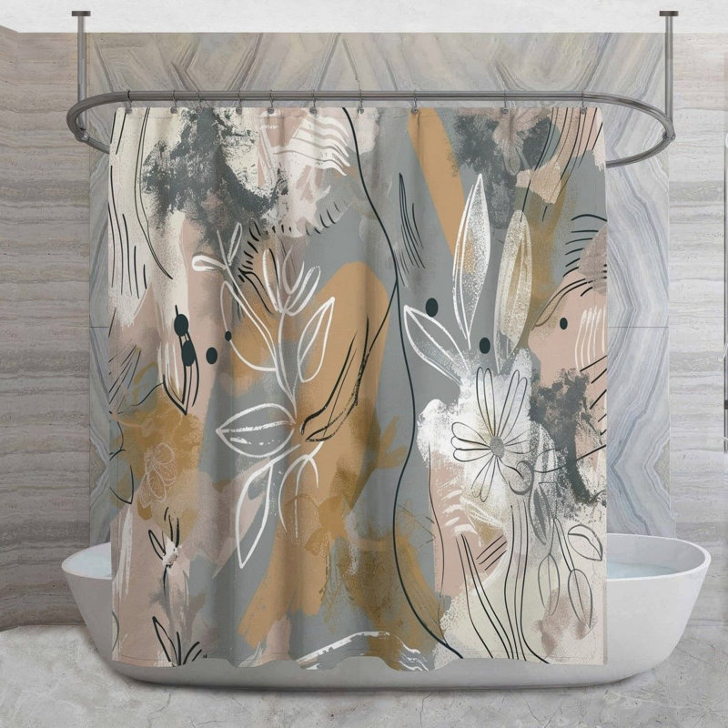 Rideau de douche Floral Floral, H 93 po x l 70 po