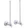 Pair  Angle Supplies with Stop, Cross Handle and Annealed Vertical Tube