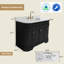 Meuble-lavabo simple autoportant 48 po avec comptoir en pierre ingénieur, 48 po, assemblé à la main, certificat EPA-133572847