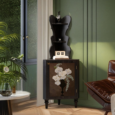 Multi-functional wooden corner cabinet