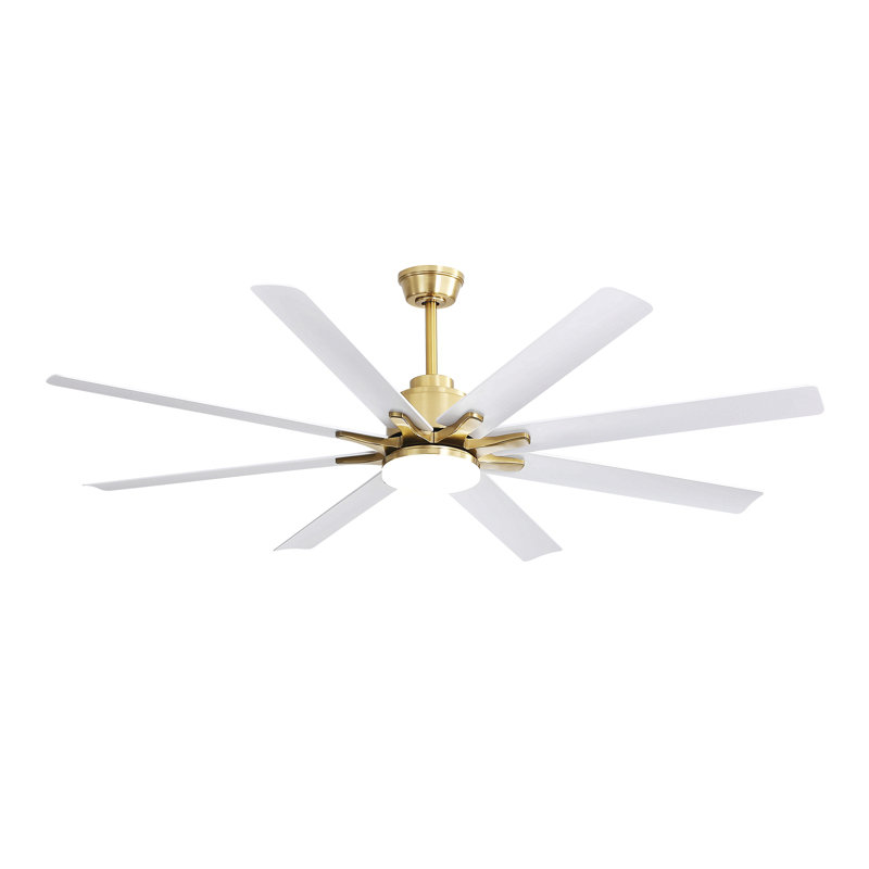 Ventilateur de plafond à profil bas de 66 pouces avec lumières à intensité variable et télécommande intelligente 6 vitesses