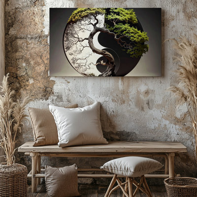 Yin Yang Trees Canvassymbolic Balance And Harmony Nature Canvas Wall Art