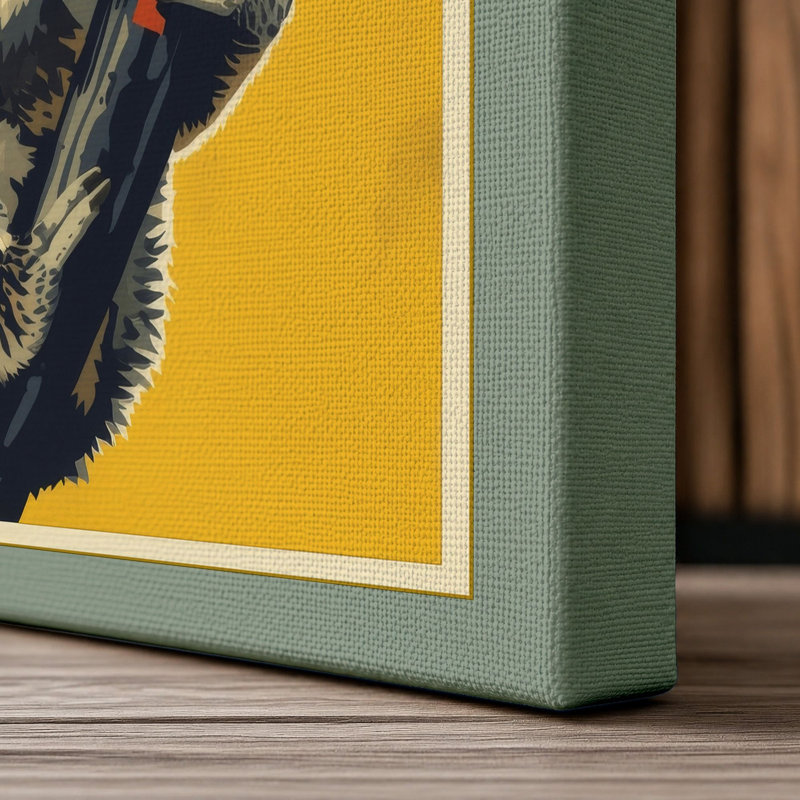 Koala on Branch Modern - Wrapped Canvas, 36x24 - 91.4 x 61.0 cm, Sage Border