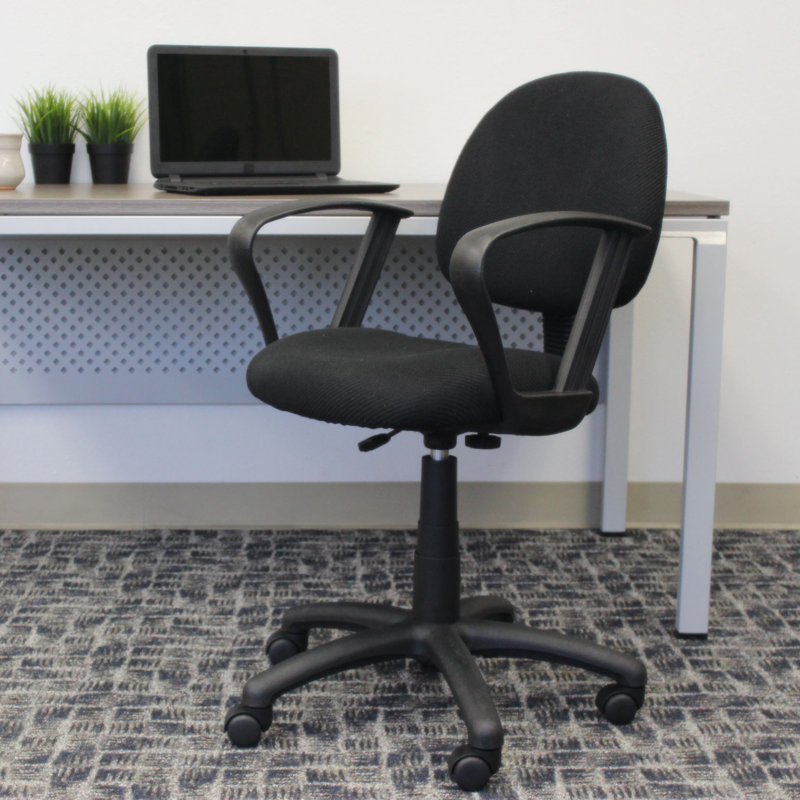 Deluxe Black Fabric Task Chair with Pneumatic Lift and Lumbar Support