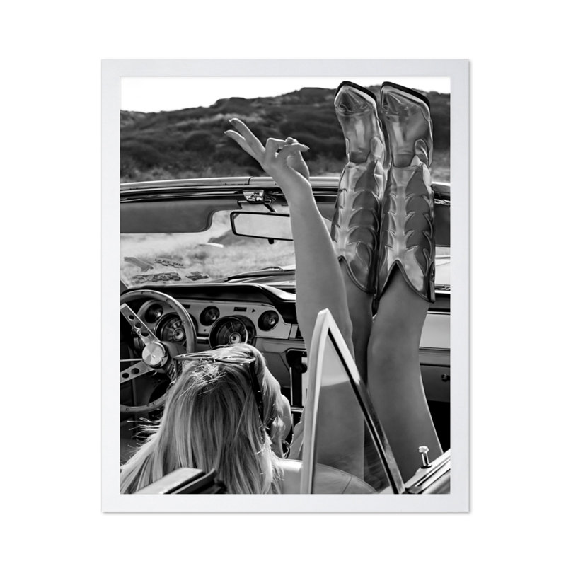 Femme en bottes, Poster, 12"H x 16"W, White Framed