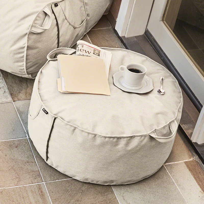 Pina Polyester Ottoman Slipcover, Gray