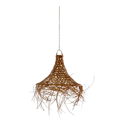 The Rattan Lampshade Collection 24 cm H Bell Bamboo Pendant Shade ( Screw On )