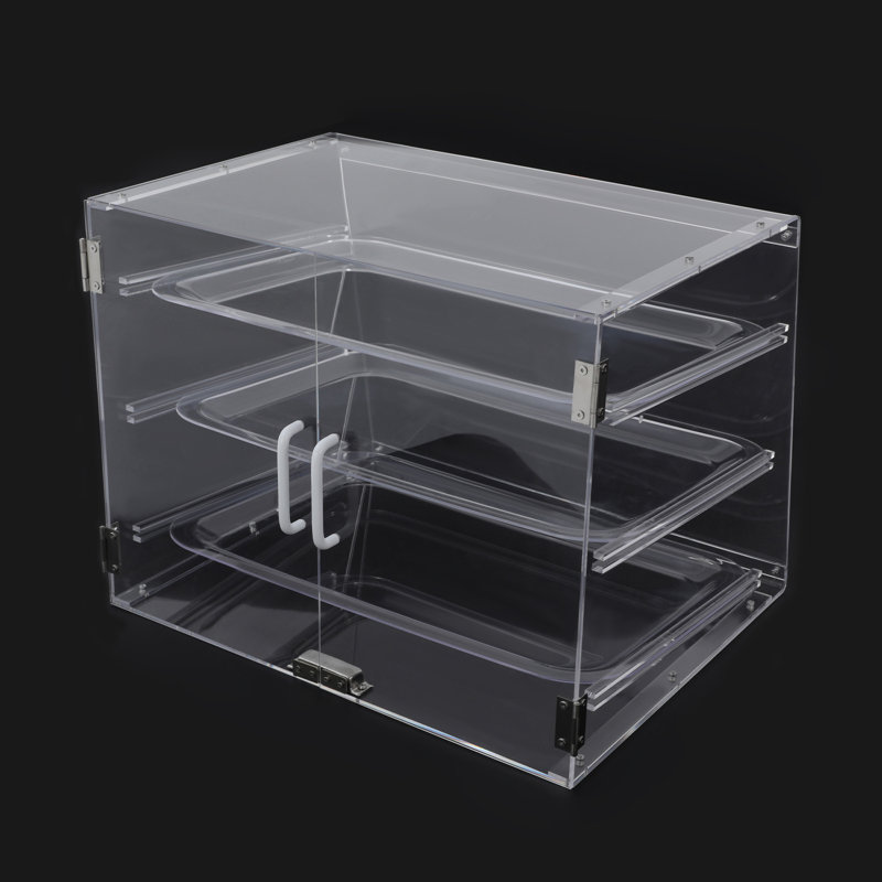 3 Tiers Clear Acrylic Bakery Pastry Display Canbinet