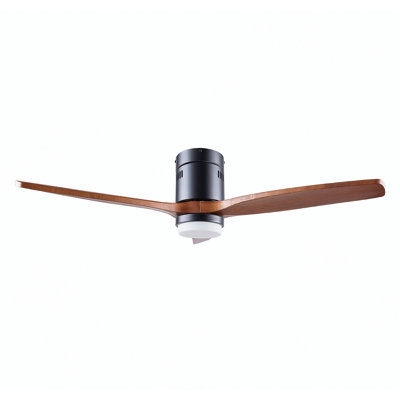 Ventilateurs de plafond en bois à intensité variable de 52 pouces avec lumières et télécommande - Ventilateur de plafond à profil bas 3 pales pour patio Ventilateur de chambre à coucher avec éclairage pour porche de salon