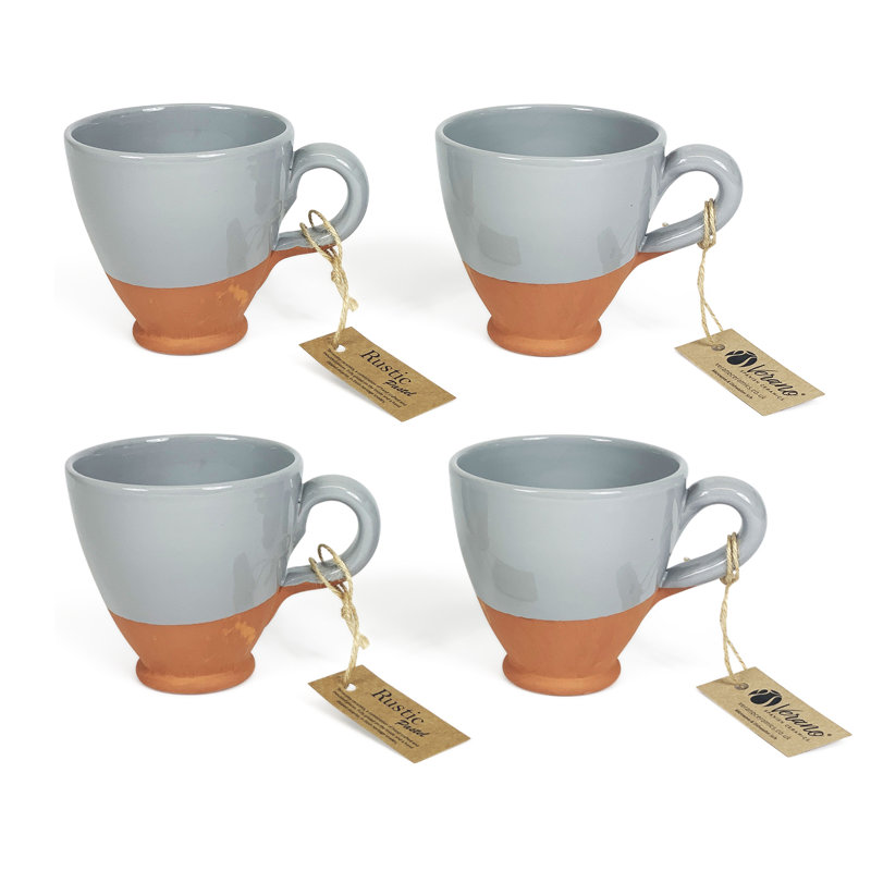 Verano Rustic Pastel Handmade Ceramic Coffee Mug, Grey
