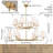 12-Light Adjustable Sputnik Chandelier – Linen Shades, Sloped-Ceiling Compatible, Dimmable Dining Room Statement Fixture.-356258375