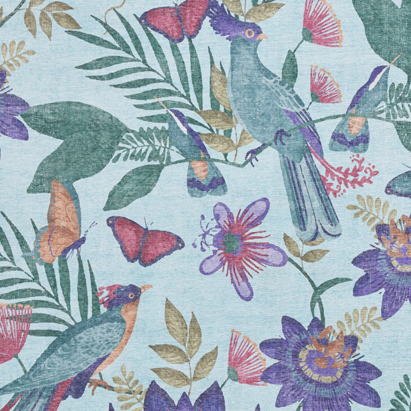 Catherine Lansfield Amaya Tropical Birds Washable Rug, Rectangle 76 x 150 cm