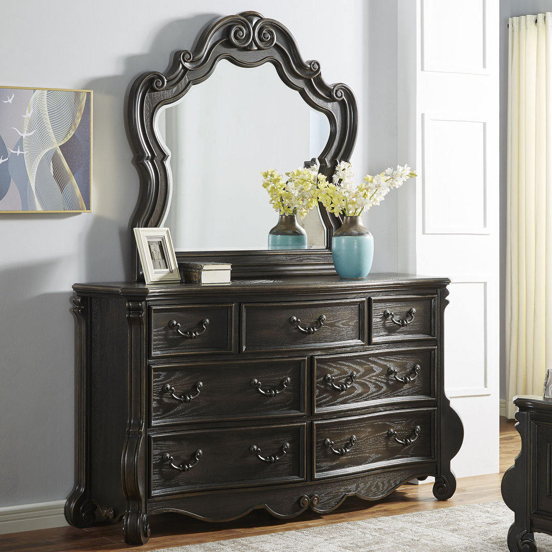 Aniah 82'' W 7 - Drawer Dresser with Mirror Lark Manor™