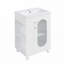 Meuble-lavabo de salle de bain avec lavabo en céramique, tablette à deux niveaux et tablette réglable-1198176042