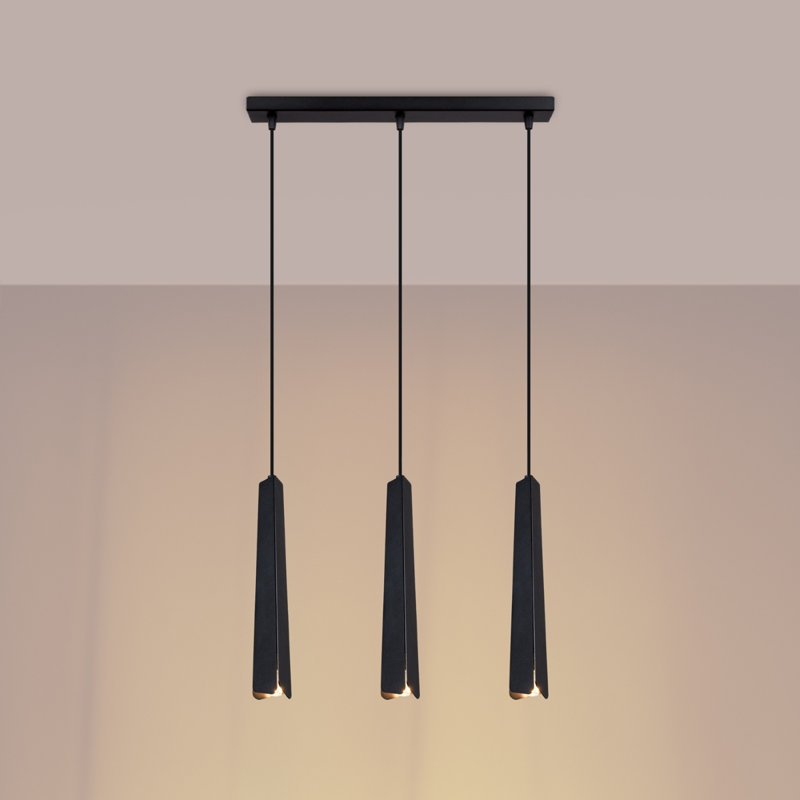 Bibianna 3 - Light Stainless Steel Pendant, Black