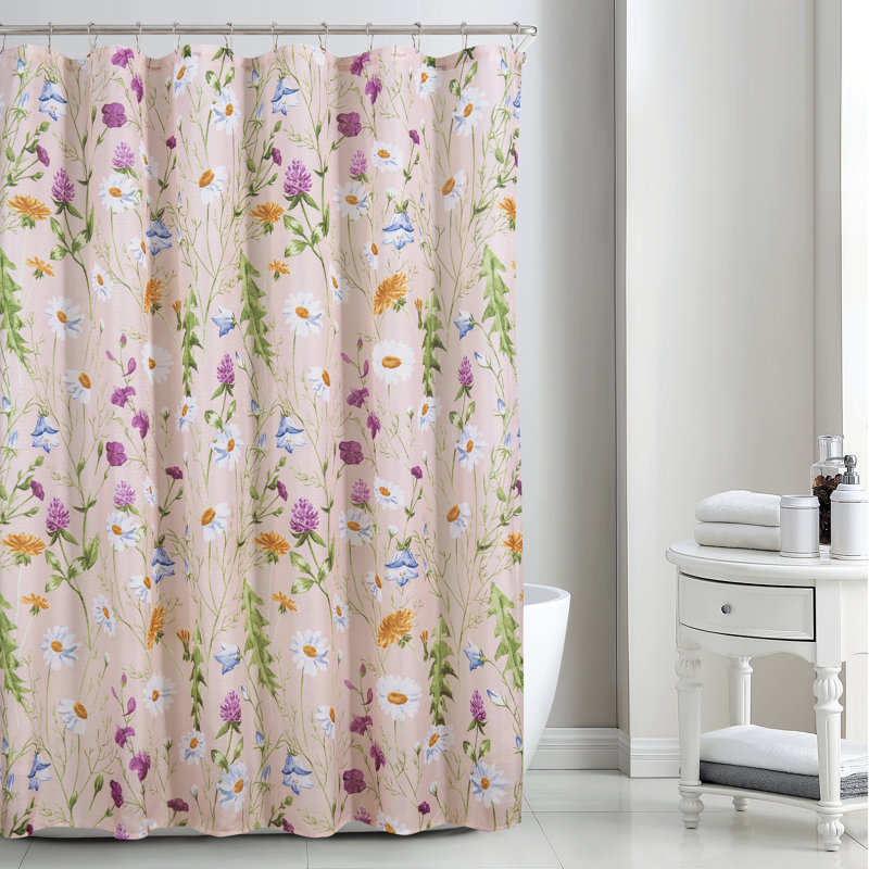 Rideau de douche simple Schiess, H 72 po x l 70 po, Floral