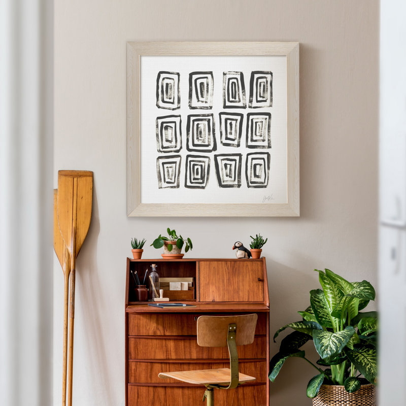 Mixed signaux IV-impression sur toile encadrée, Cadre blanc, H 21 po x l 21 po x P 1 po