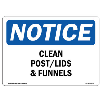 Panneau «Clean Pots Lids And Funnels»